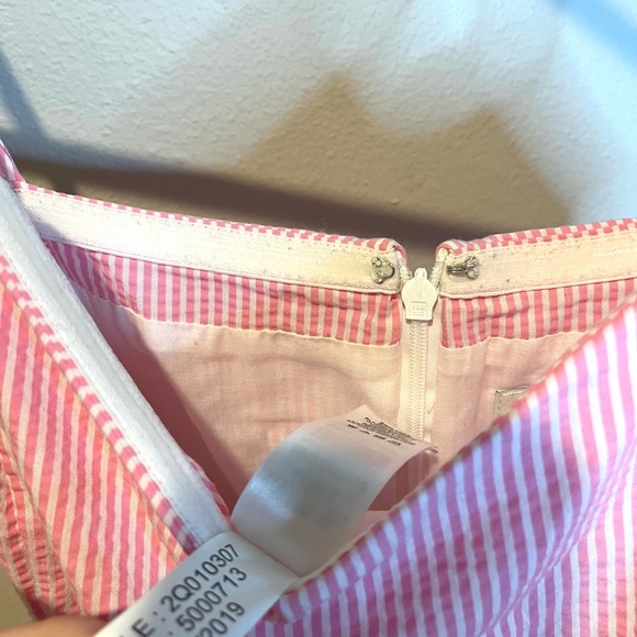 Vineyard Vines Pink & White Stripe Seersucker Tie Waist Jumpsuit Size 12 - Picture 11 of 14